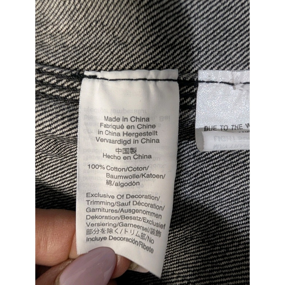 Madewell Black Denim Mini Skirt Womens 29 Raw Hem Jean Skirt Acid Wash Y2K - Picture 6 of 9